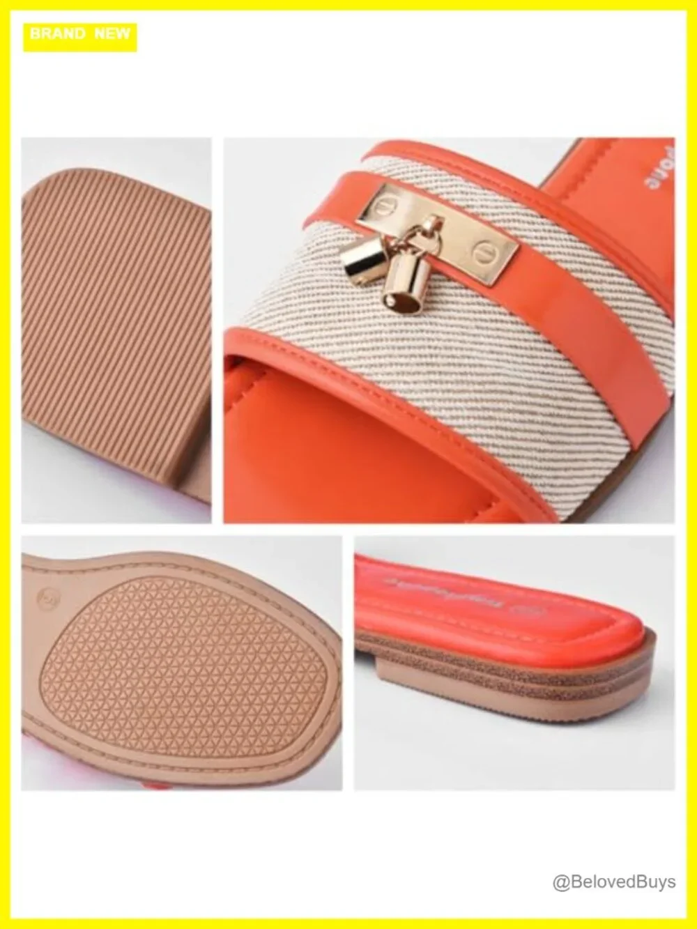 Women's Faux Leather Square Toe Flat Sandals Slip On Slide Dressy Summer